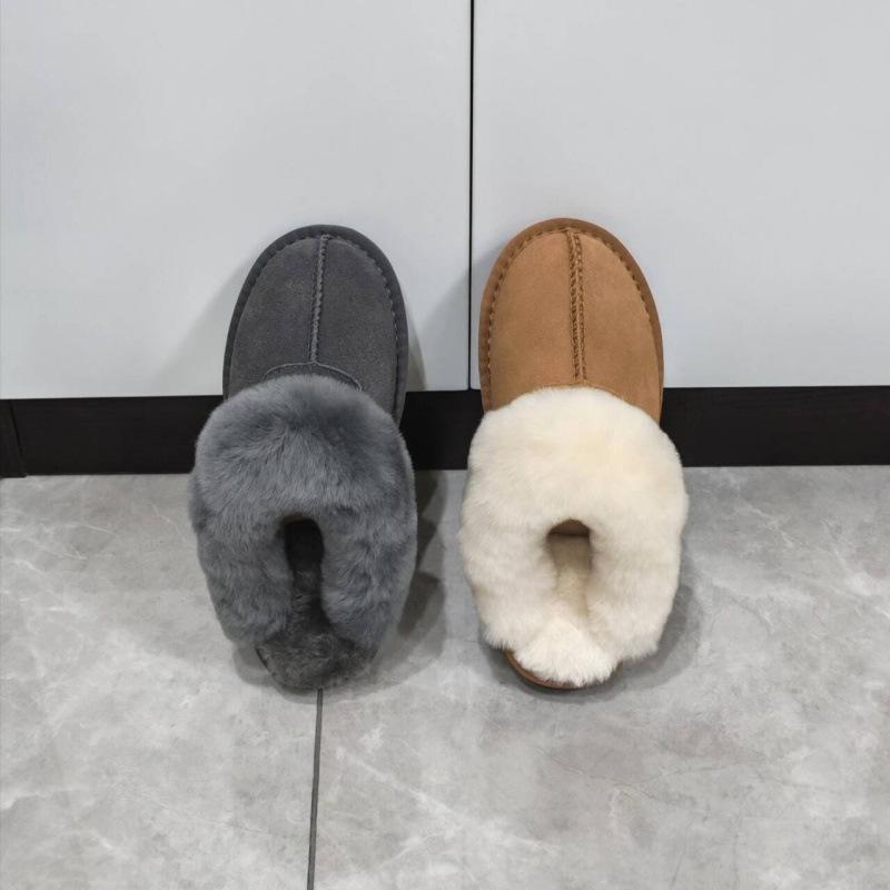 Wool Snow Boots 2025 New Mao Mao Slippers Wear Winter Warm Velvet Cotton Shoes Chansong Yi Semi-tuo