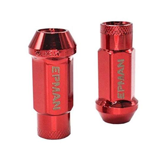 Wellvie Classy Steel Wheel M12 x with 24 Racing Chrome for Toyota Caravan Custom Exterior Car Car Supplies Nuts, P1.25 Red, Socket, Pieces, Nuts,