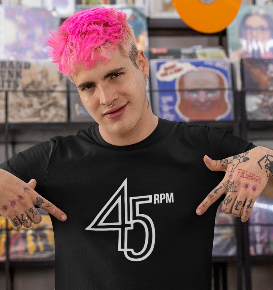 ФУТБОЛКА 45 об/мин (Рейв вечеринка DJ диско коллекционирование пластинок винил LP сингл 7  12 ) Футболка Unisex M