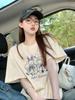Women's Slimming White Pure Cotton Short-Sleeve T-Shirt - New Summer 2025 Collection