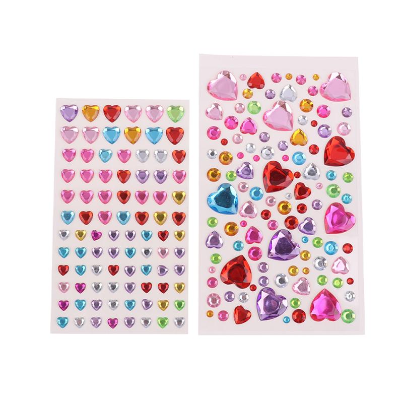 3D Gem Acrylic Crystal Stickers Diy Phone Album Decoration Self Adhesive Jewel Crafts Sparkly Rhinestone Stickers Girls Gifts