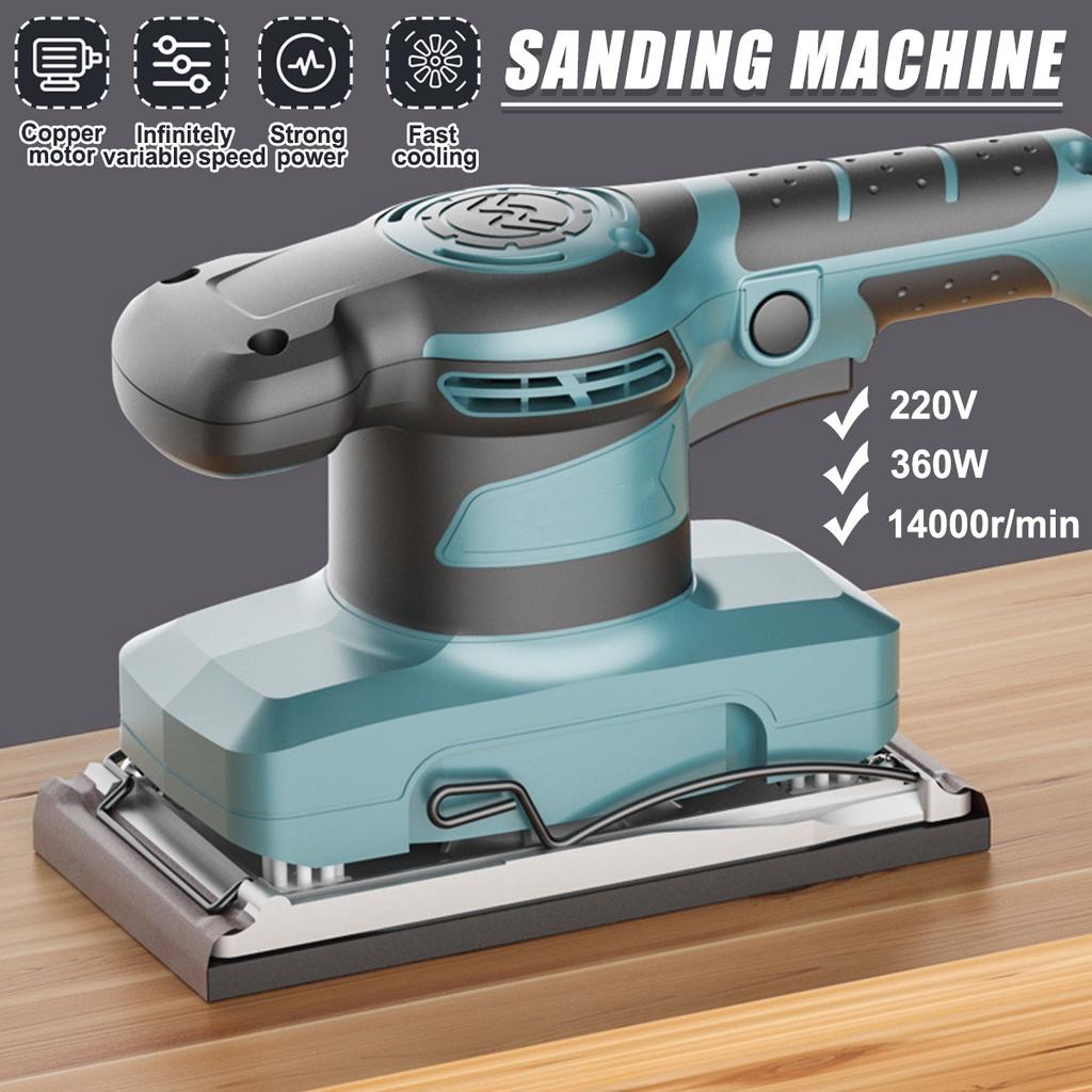 14000r/min Professional Electric Sander Metal Wood Drywall Sander Grinding Polishing Machine Strong Torque Motor W/ 5 Sandpaper 220V