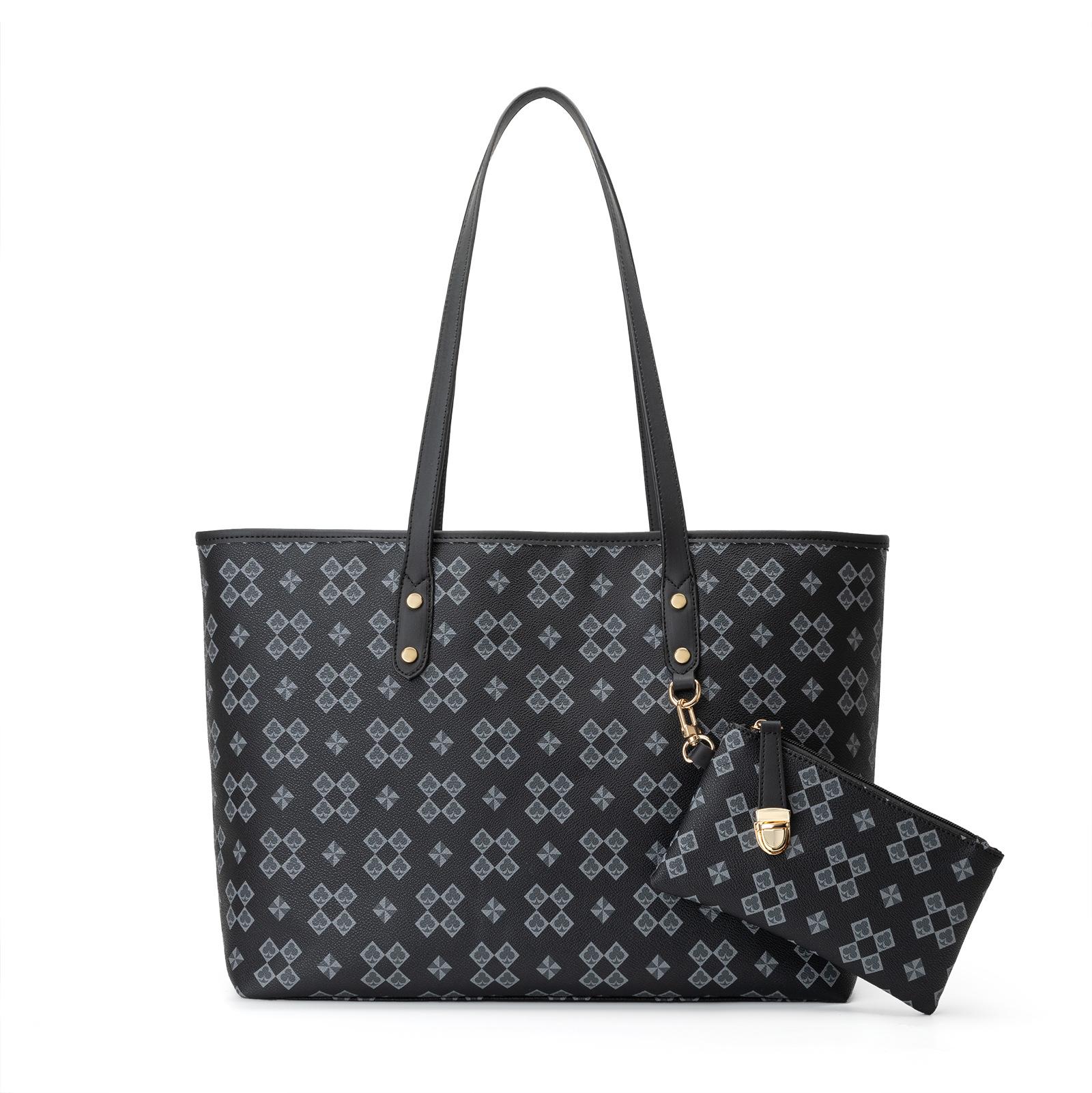 

Сумка-тоут с ромбовидным принтом Трендовая и стильная Элегантная и универсальная Тисненая Сумка на молнии большой вместимости