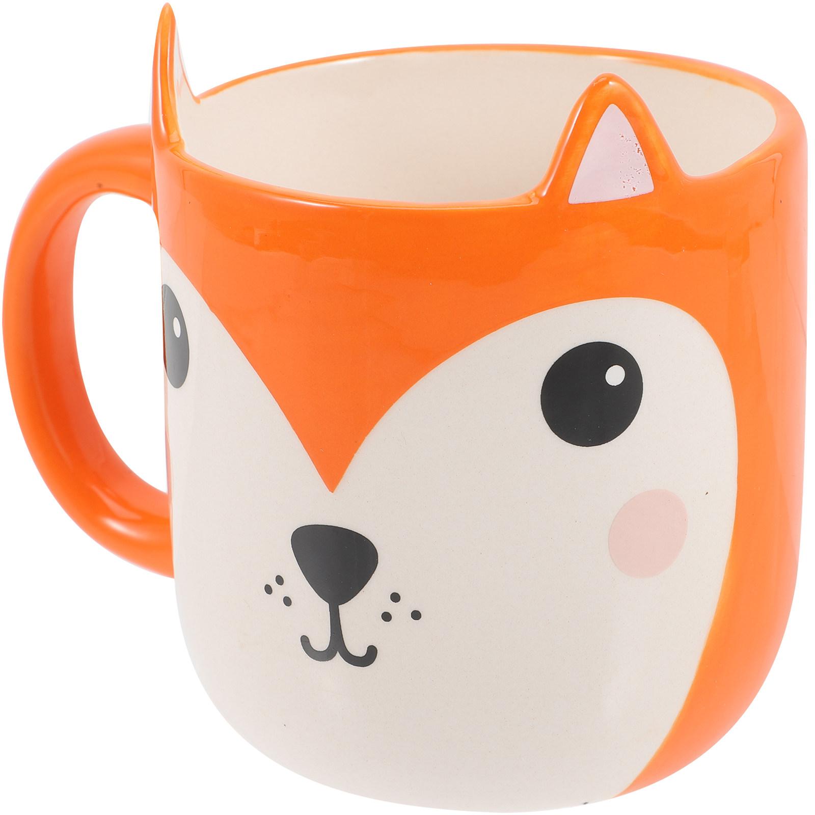 

Cartoon Ceramic Coffee Mug Sturdy Milk Cup Smooth Rim Handle Home Office Tea Water Mug Decorative Animal Pattern Household other