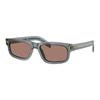 Prada Mirror Side Logo Acetate Rectangular Sunglasses Men's Light Gray/Blue