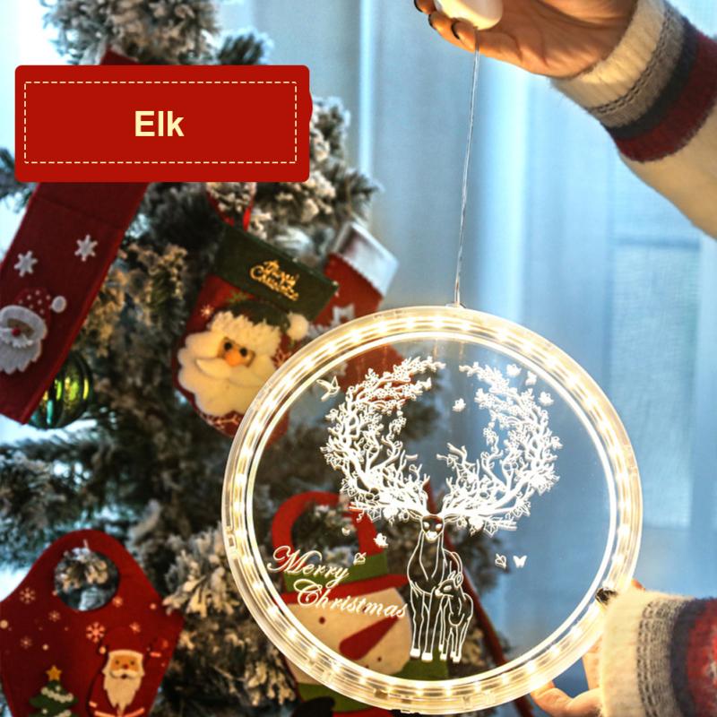 16cm Led Hanging Christmas Decorative Lights 3d Acrylic Led Lamps With Suction Cups For Doors