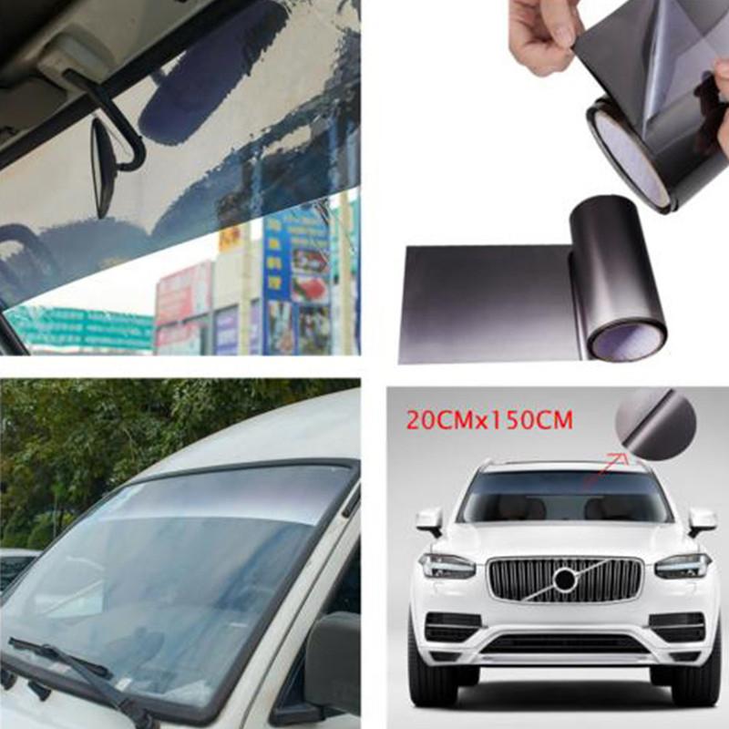 1 Pcs 1.5M Car Sun Visor Strip Tint Film Front Windshield Shade Banner Accessories Car Glass Solar Tint Window Films Protective
