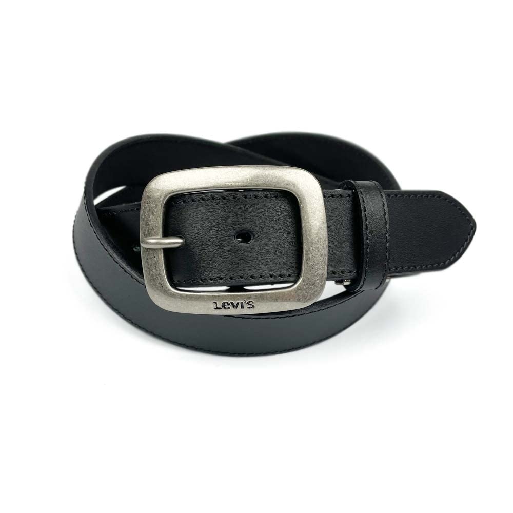 Levi s Plain Leather Belt Genuine Leather (15116491) black чёрный