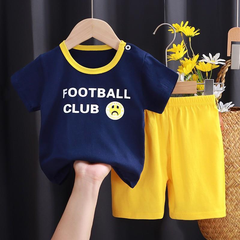 Children's Cotton T-shirt Set - Summer Boys' Casual Short-sleeved Shorts 2-piece Set