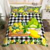 Lemon Duvet Cover Girls Boys Kids Botanical Lemon Pattern Comforter Cover Tropical Fruit Room Decorative Bedding Set With Zipper