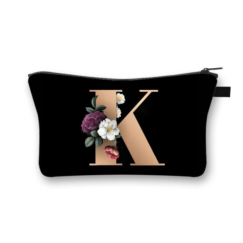 Alphabet Printed Change Bag Multifunctional Travel Storage Bag Elementary School Polyester Stationery Zipper Pencil Bag