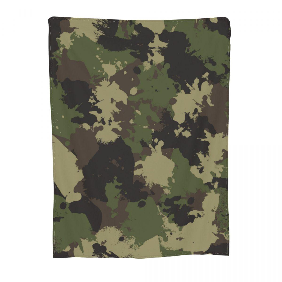 

Green Camouflage Blankets Flannel Spring Autumn Army Camo Breathable Lightweight Thin Throw Blanket for Bed Couch Quilt 30x40in
