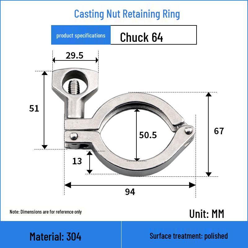 YFGPH 304 Stainless Steel Quick-Release Clamp