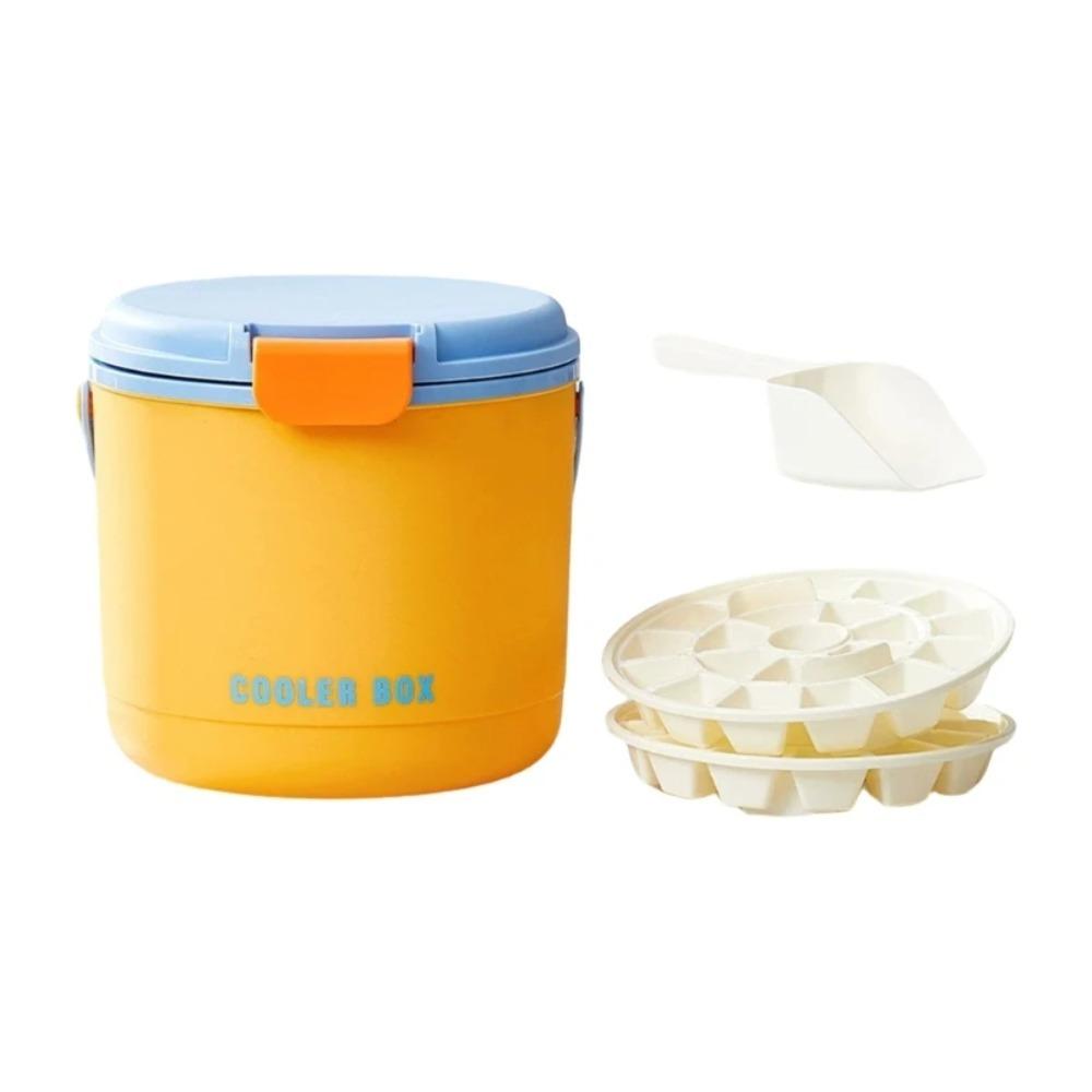 

With Ice Tray and Shovel Drink Cooler Bucket Large Capacity Ice Cube Insulation Bucket Fridge жёлтый