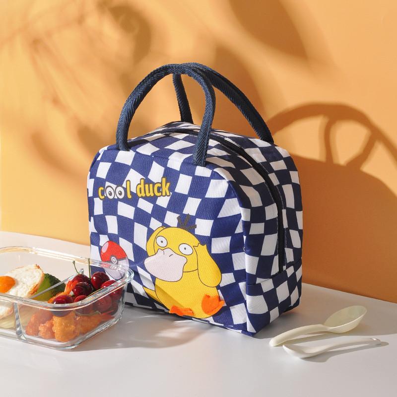 Cute And Fun Cartoon Style Oxford Cloth Bento Bag With Pearl Cotton And Aluminum Foil Material