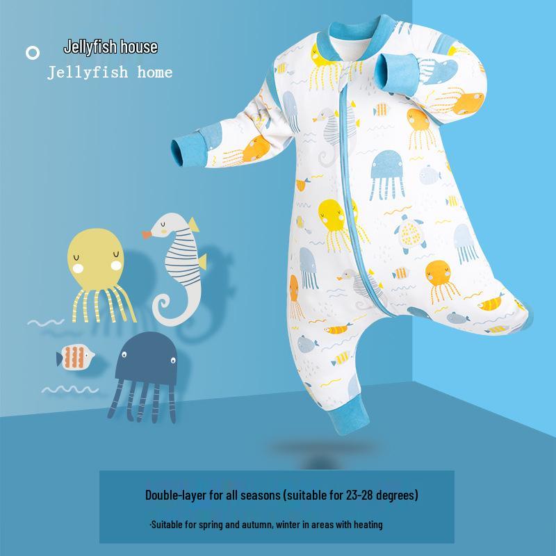 

IDBABY Бавовняний спальний мішок для немовлят з розділеними ніжками – Всесезонний дизайн проти здригання та проти перекидання для весни та осені. XL (Recommended Height 100-120CM)