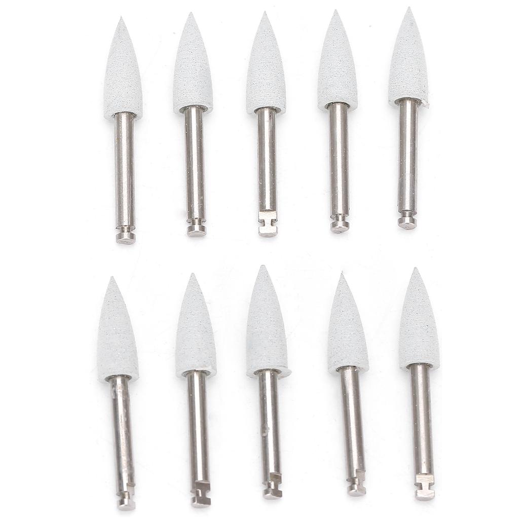10pcs Dental Polishing Burs Low Speed Dental Grinding Polisher Burs Drill Bits Set Gray