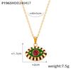 Bohemian Devil's Eye Pendant Necklace in Enamel & Titanium Steel with Rhinestones for Women