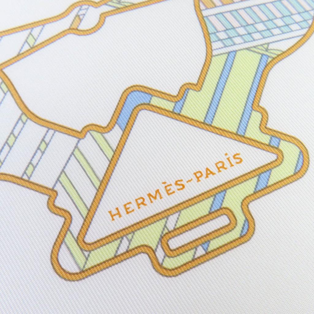 Pristine HERMES scarf Gavroche Tattersall Zigzag silk Women Used