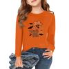 Girls Long Sleeve Halloween Day T Shirts Kids Fall Tops Crewneck Basic Tees 2-11Y