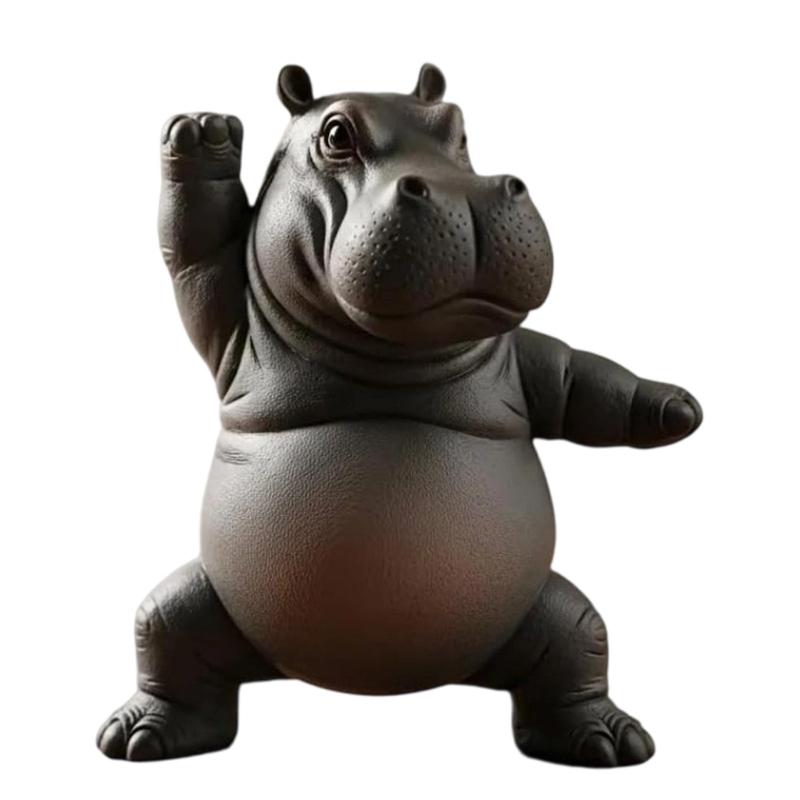 Meditations Clumsy Hippo Figurine Plastic Craft Desktop Shelf Decors Perfect Gift For Meditating Enthusiasts Collectors