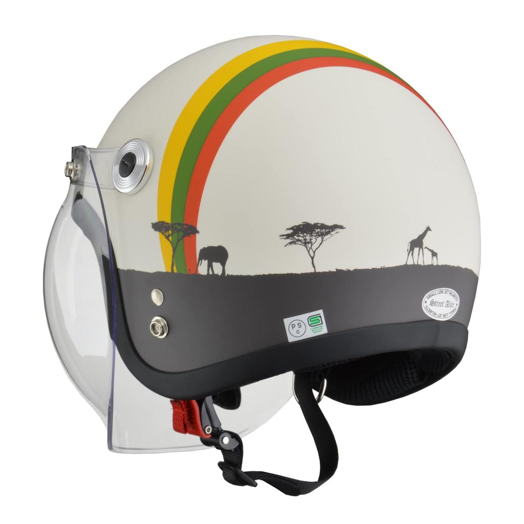 LEAD Jet Street Alice Small Low Africa Motorcycle Helmet One Size Fits Most Circumferences Women's QP-2 - (Head 55cm-62cm)