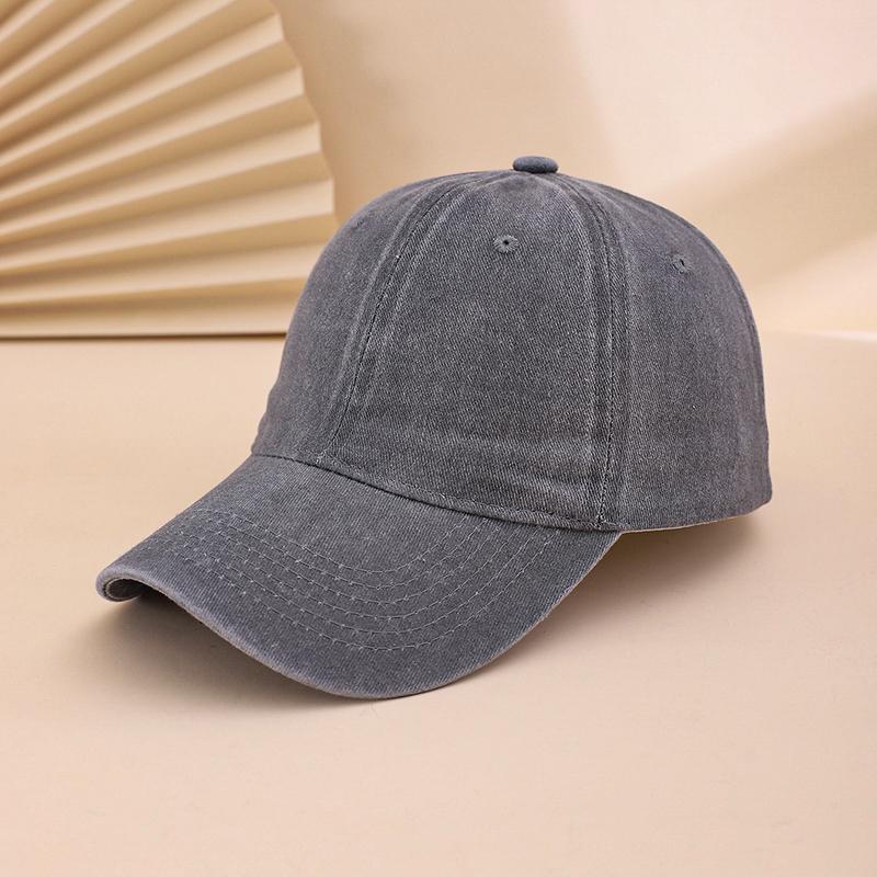Cross-border Solid Color Glossy Washed Cotton Baseball Cap, Soft Top Adjustable Baseball Cap, Couple Style Fashionable Matching
