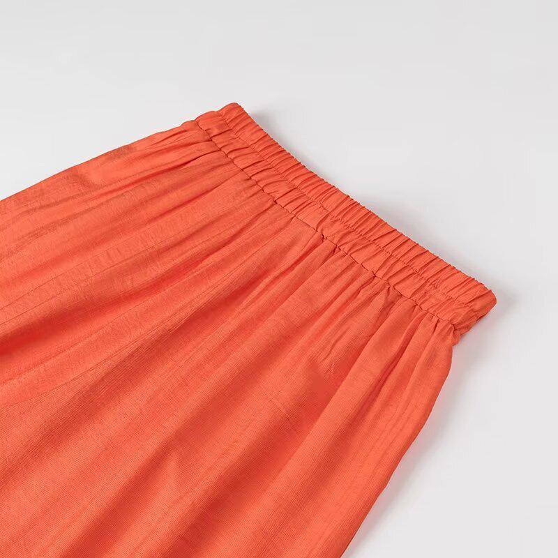 2025 Summer Women's European & American Style Solid Color Camisole Top + Long Pants Set