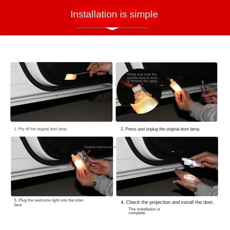 2026 New For Toyota Car Door LED HD Welcome Courtesy Shadow Projector Lamp Logo Light For Toyota Avalon Mirai  VVT-I 4WD Corolla