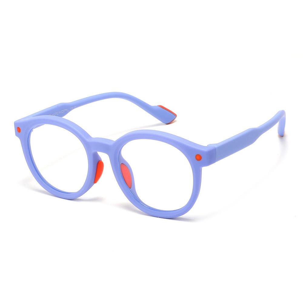 2026 Trendy Round Frame Professional Anti-Blue Light Glasses Ultra-Light Silicone Children's Frame Children's Headgear