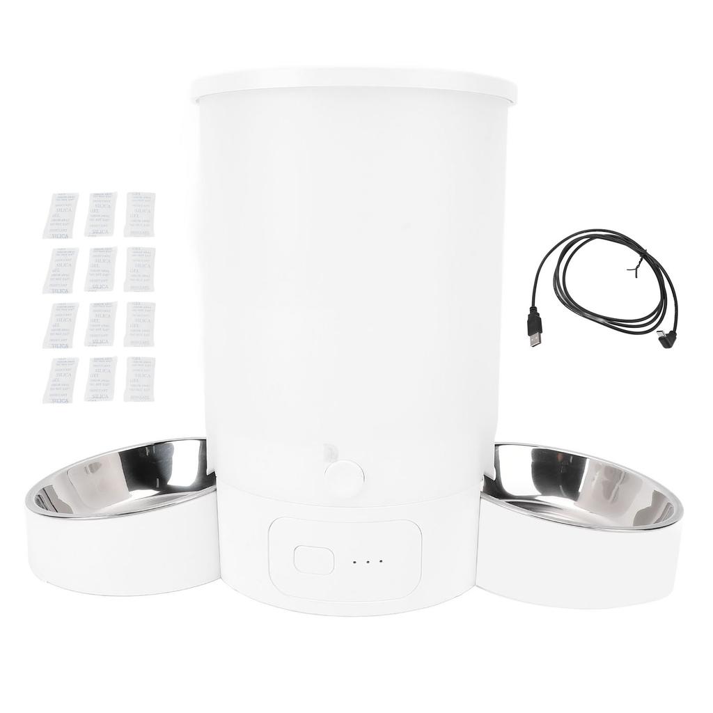 Automatic Cat Feeders for Two Cats 3L Quantitative Feeding Timed 2.4G WiFi Smart Pet Food Dispenser with Voice Recorder APP Control