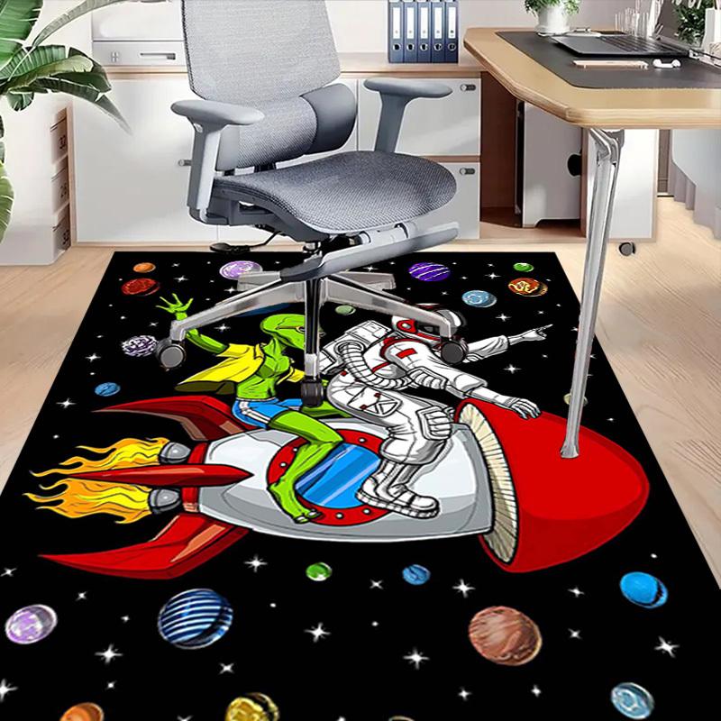 1PC space adventure astronaut alien Anti-slip carpet, suitable for Office, bedroomand playrooms. It can also be used as a sofa footrest cover-W63