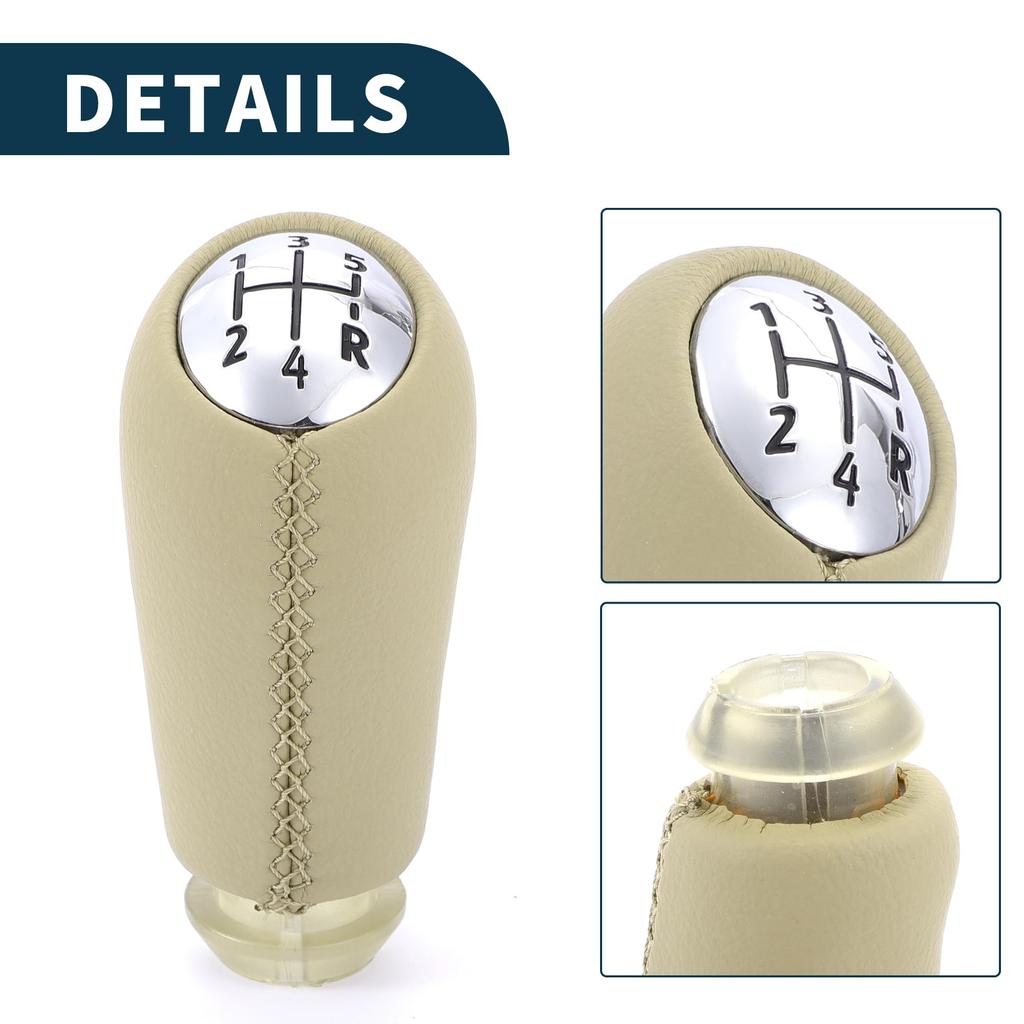 TUCKBOLD Manual Gear Shift Knob for Renault Clio III Plastic Faux Leather 5-Speed 2005-2009 (1pc) -