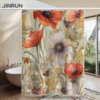 Bathroom Thickened Waterproof Curtain Mildew Proof Shower Curtain Shower Partition Curtain Shower Curtain Bathroom Curtain Free Perforation