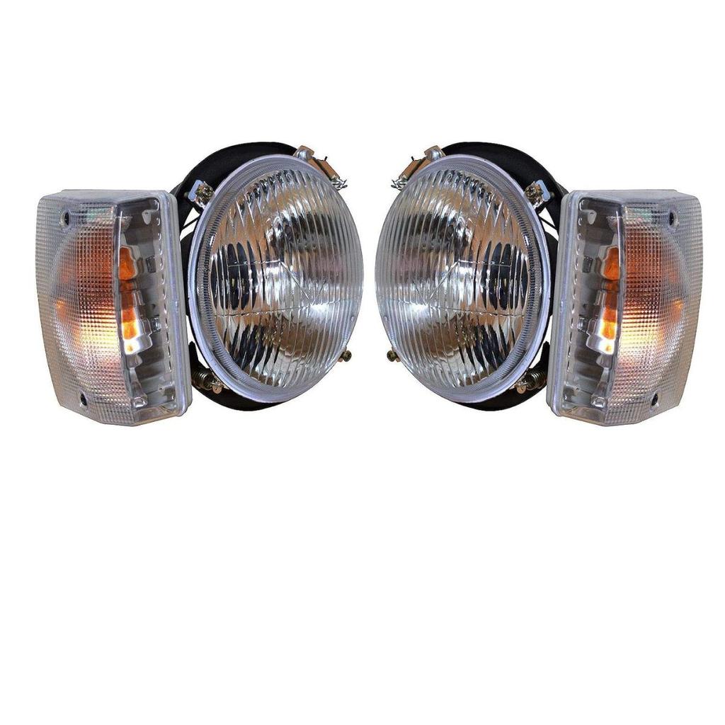 Trailer Lights Headlamp & Side Indicator Set with 12V Bulbs Suitable for Piaggio APE Three Wheeler – Set of 2 (LH+RH)