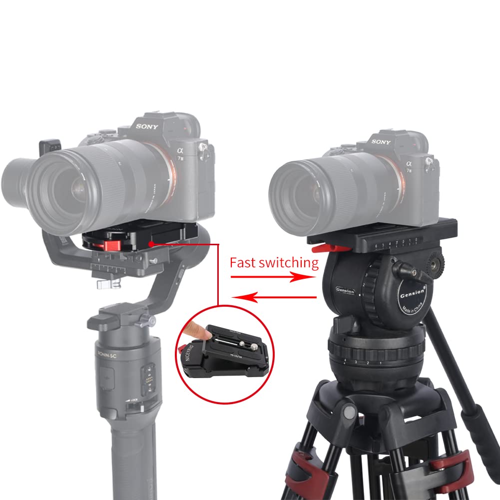NICEYRIG Universal Base Quick Release Tripod Camera QR Compatible with Sony Kinefinity Lumix and Canon 522 Plate, Plate, Plate, Plate, Plate, A7C,