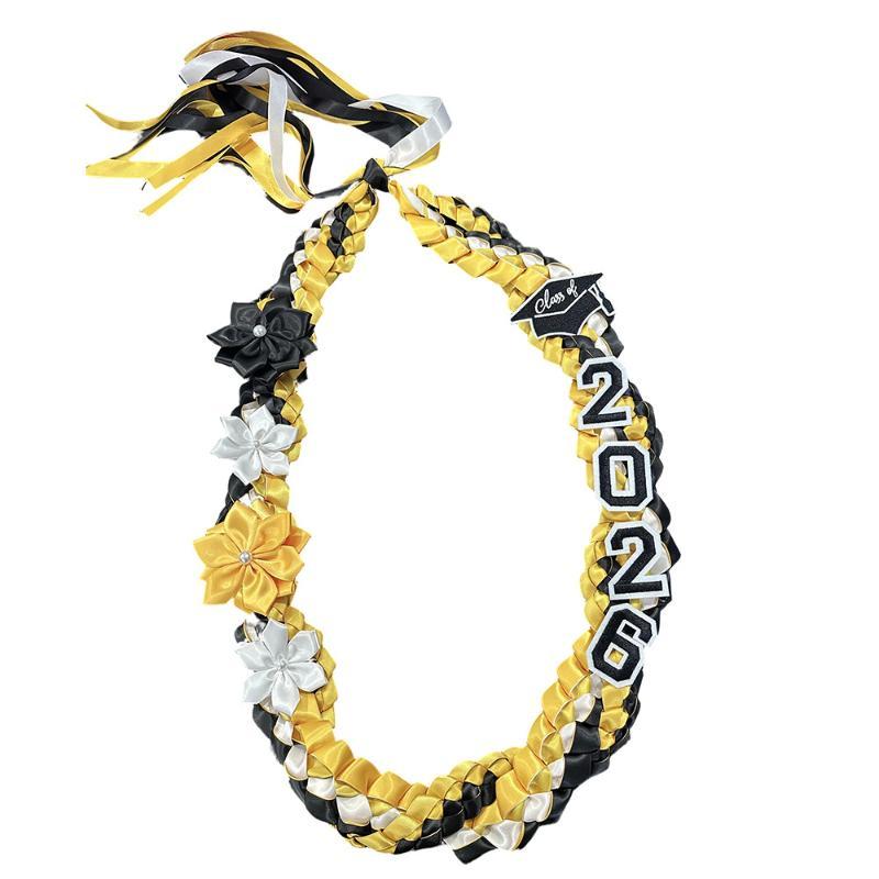 Handmade Class Of 2026 Graduation Lei With Satin Flower Accents Braided Design For Grad Ceremonies Po Shoots And Gifts