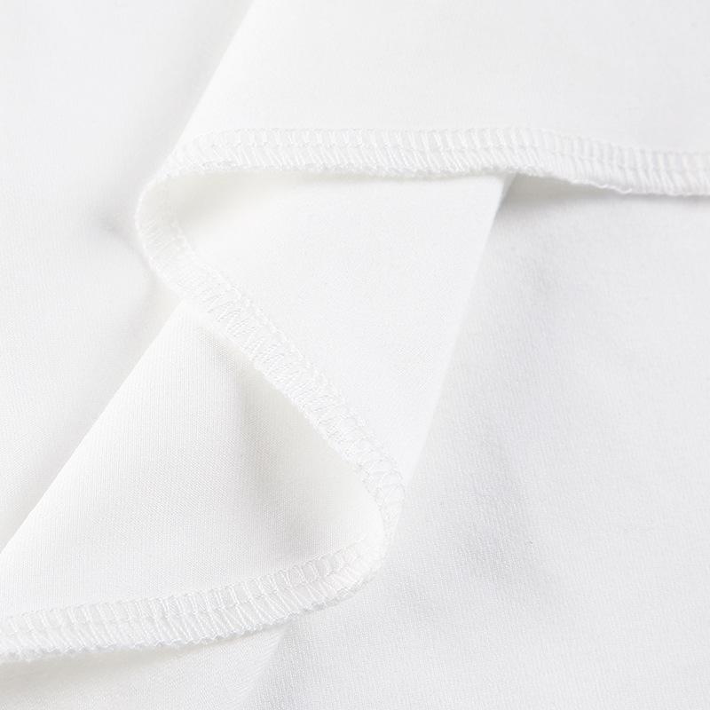 Kryddig tjej basic stickad slim fit rund hals bokstavstryckt slits långärmad T-shirt för kvinnor