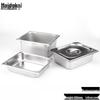Maidekai 1/2 Größe Rechteckige Edelstahl-Lebensmittelwanne, 100 mm tief