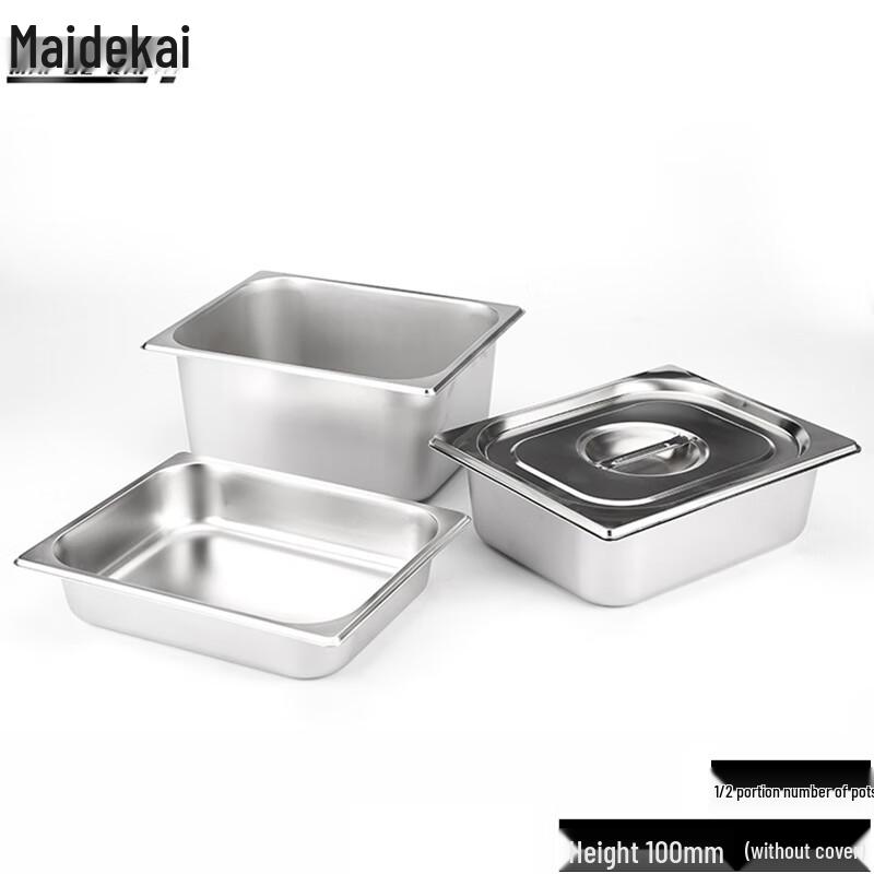 

Maidekai Прямокутна харчова гастроємність з нержавіючої сталі, розмір 1/2, глибина 100 мм