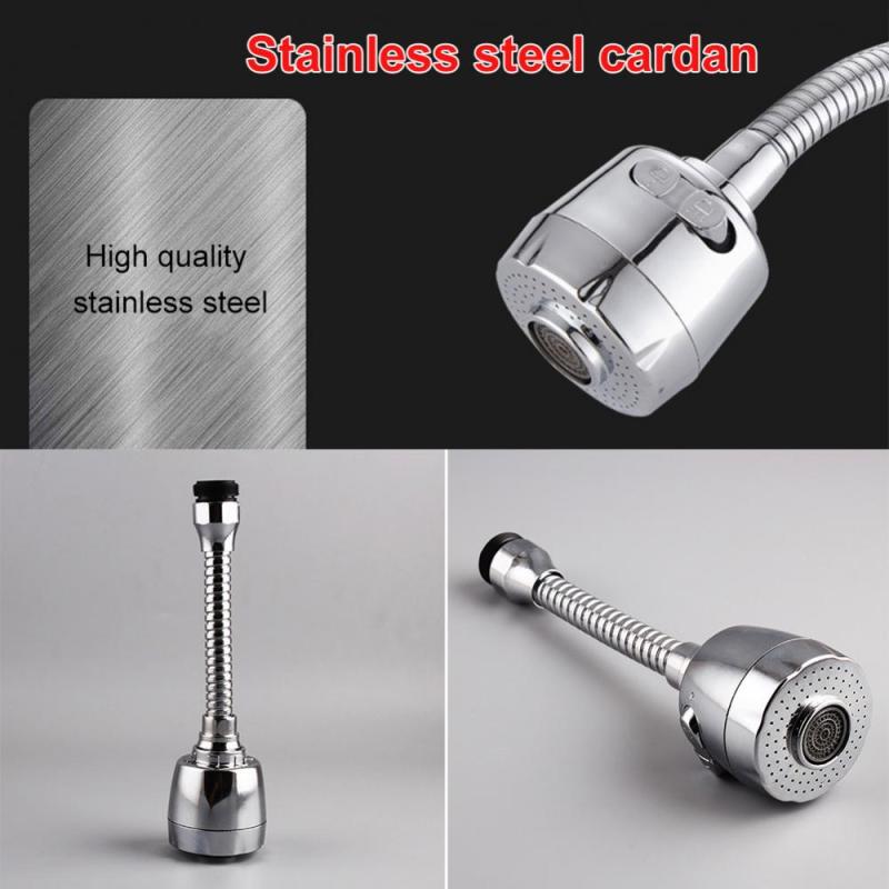 360 Degree Flexible Nozzle Spout Water Saving Kitchen Sink Tap Faucet Extender Universal Adapter Sprinkler Shower Filter