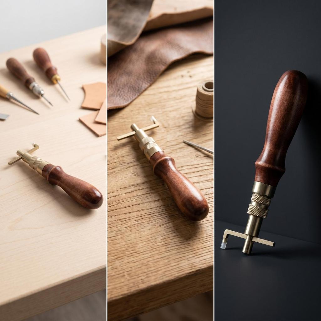 Adjustable Stitching Groover Handheld with Wooden Handle