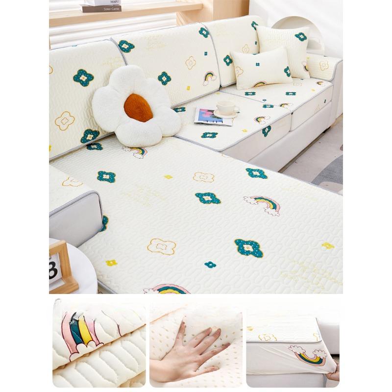 

Летний латексный чехол для дивана из ледяного шелка, универсальный универсальный чехол, нецарапающийся чехол для дивана, универсальный летний коврик, подушка 60*60