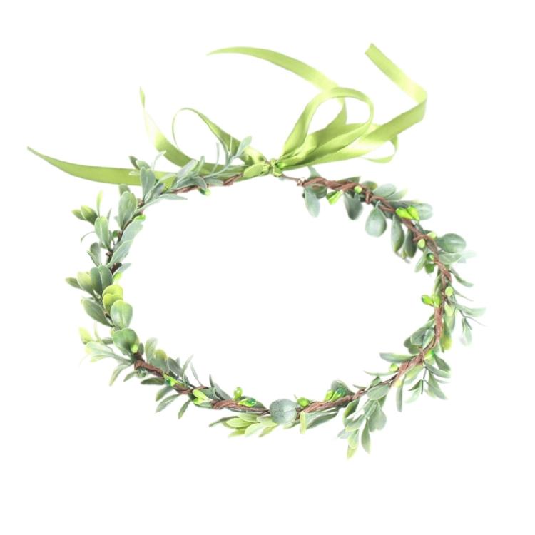 Листовые ободки Свадебные венки из листьев Зеленые гирлянды для торговой точки 1