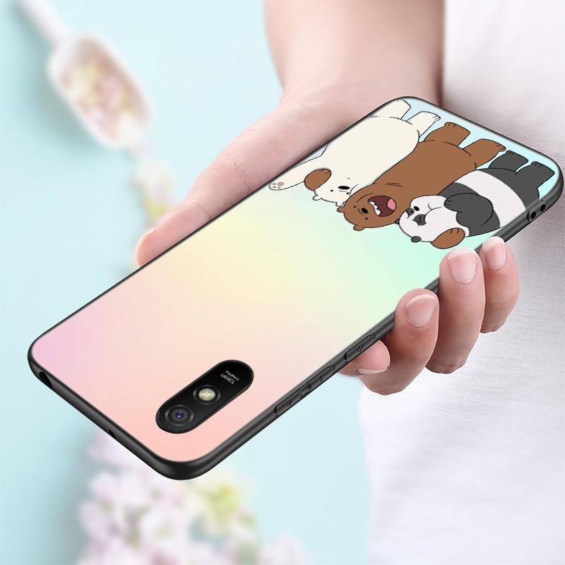 Niedliche Bär Panda Tier Silikon Handyhülle für Xiaomi Redmi Hinweis 11 10 9 8 Pro 11T 10T 10S 9S 8T 9 9A 9C 9T Schwarze Softcover