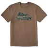 Life Is Good. Men's Photo Christmas Tree Wagon Short Sleeve Crusher Tee