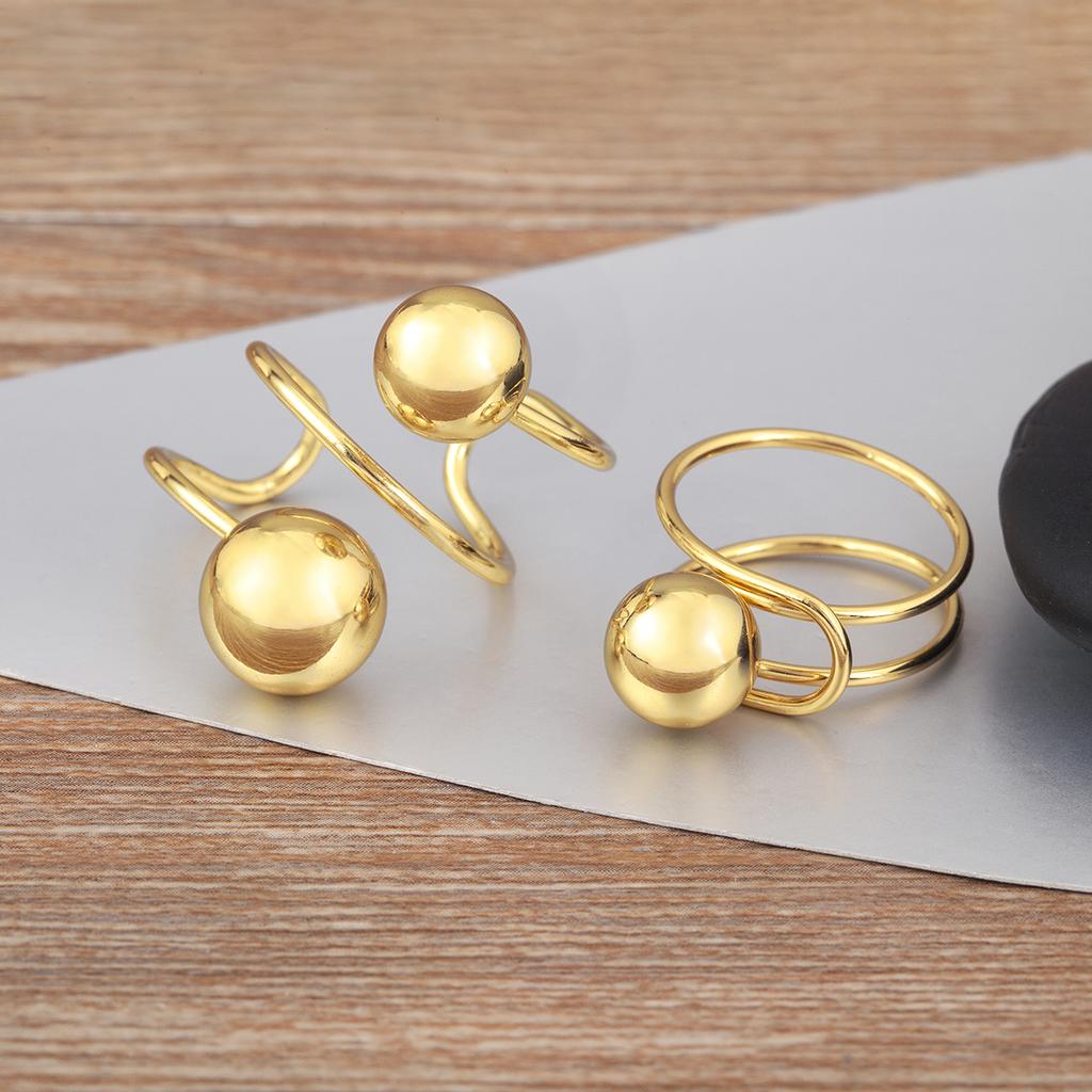 Nidin Classic New Design Spherical Multilayer Open Rings Adjustable For Female Male Hip-Hop Style Finger Jewelry Gift Wholesale
