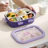 850ml Portable Lunch Box Kids Bento Box with Fork Spoon Microwave Oven Leakproof Stainless Steel Food Container for Kids School