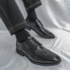 Retro Men Formal Leather Shoes Men Lace-up Business Fashion Suit Leather Shoes Wedding Banquet Shoes Size 38-46