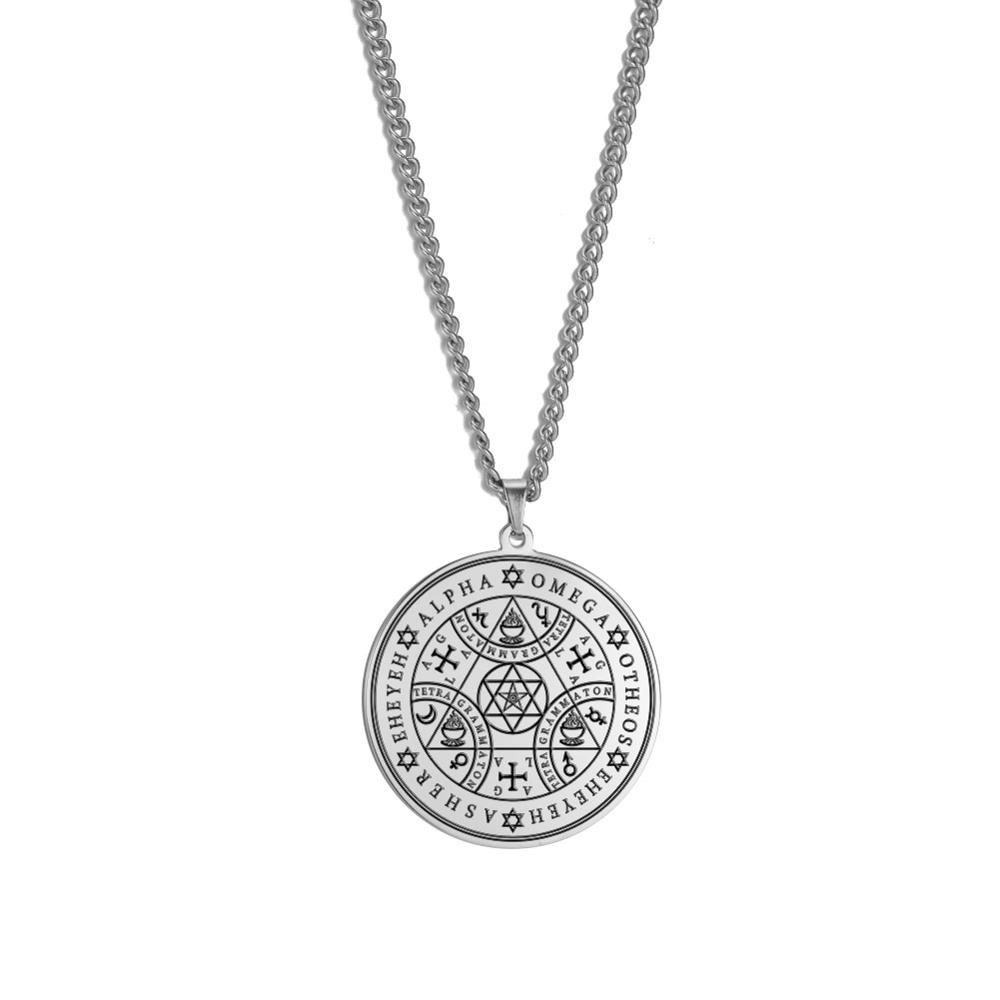 Tetragrammaton Amulet Pendant Necklace Enochian Angel Magic Amulet Alpha Otheos Eheyeh  AGLA Amulet Talisman Necklace Accessories